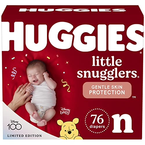 Image of Huggies Newborn Diapers, Little Snugglers Baby Diapers, Size Newborn (up to 10 lbs), 76 Count