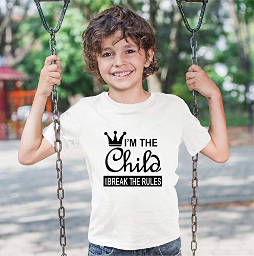 Image of Hangout Hub Boy's Cotton Printed Regular Fit T-Shirts | I am The Child I Break The Rules printed | Half Sleeves | Round Neck