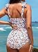 Aleumdr Vintage One Piece Swim Suit for Women 2026 Fashion Tummy Control Bathing Suits with Pads Full Coverage Swimsuit Print Floral Slimming Swimwear Red Small