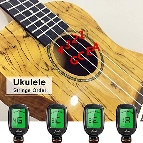 ranch guitar tuner clip on for acousticelectric guitar ukulele violin bass banjo and chromatic tuning modes - classical black