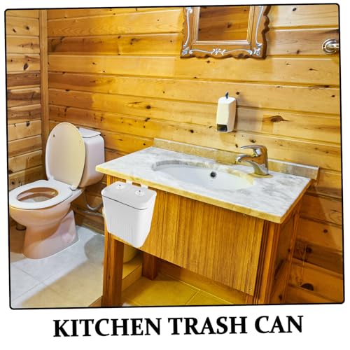 Caneca de basura rectangular de pared 9L blanca miniatura 3