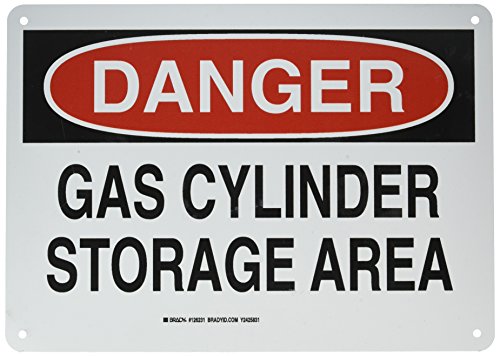 Panneau danger Gas Cylinder Storage Area 25,4x35,6 cm