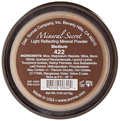 Sorme Treatment Cosmetics Mineral Secret Light Reflecting Powder 0.5Oz | Hypoallergenic Matte Setting Powder Make-Up With Oil-Control | Micronized Mineral Make Up Powder In Citron | Spf15 Loose Powder #TOP3