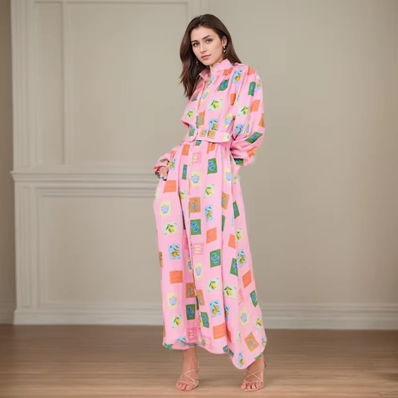 Robe patchwork décontractée pour femmes grande taille avec jupe longue chic - 4