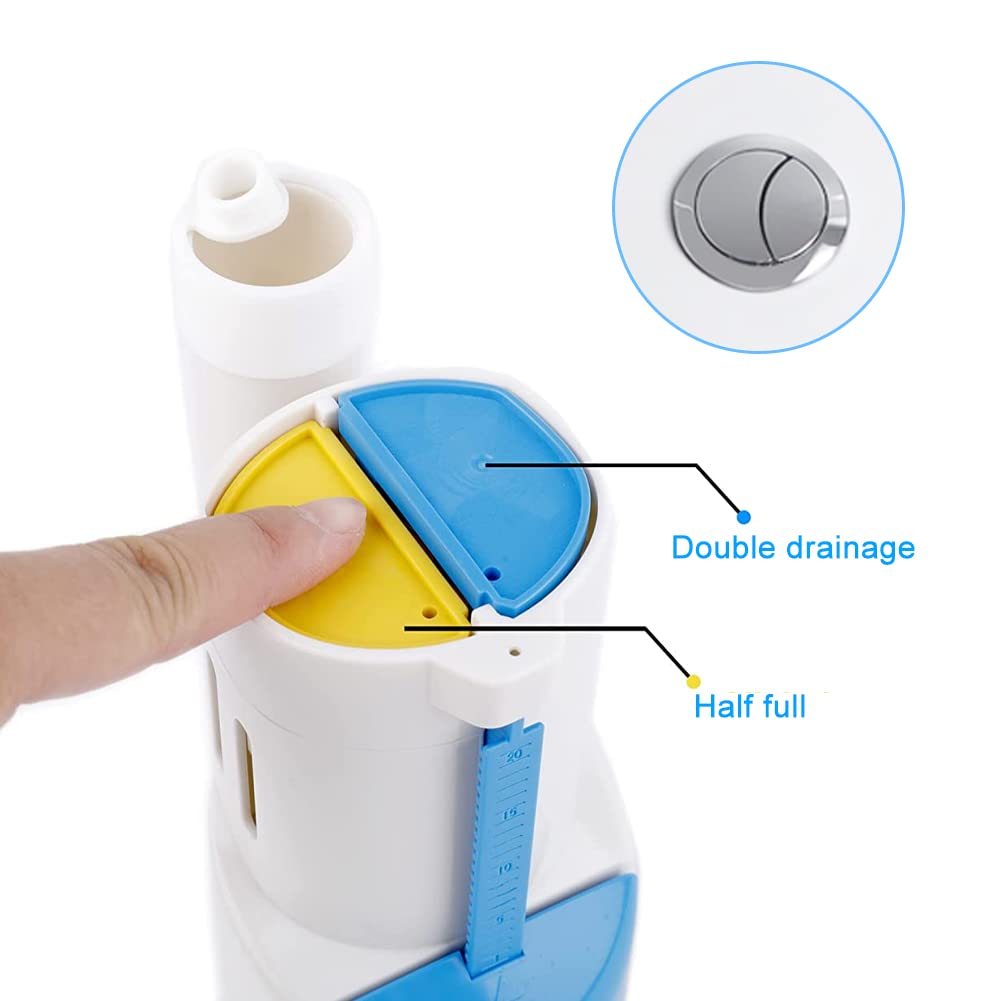 Dual Flush Valve For One-piece Toilets 2 Inch Toilet Flush Valves, Toilet Repair Kit Dual Flush Valve Replacement Kit Fit For One Piece Toilet Top Push Button Valve (10.8" Height One-piece Toilet