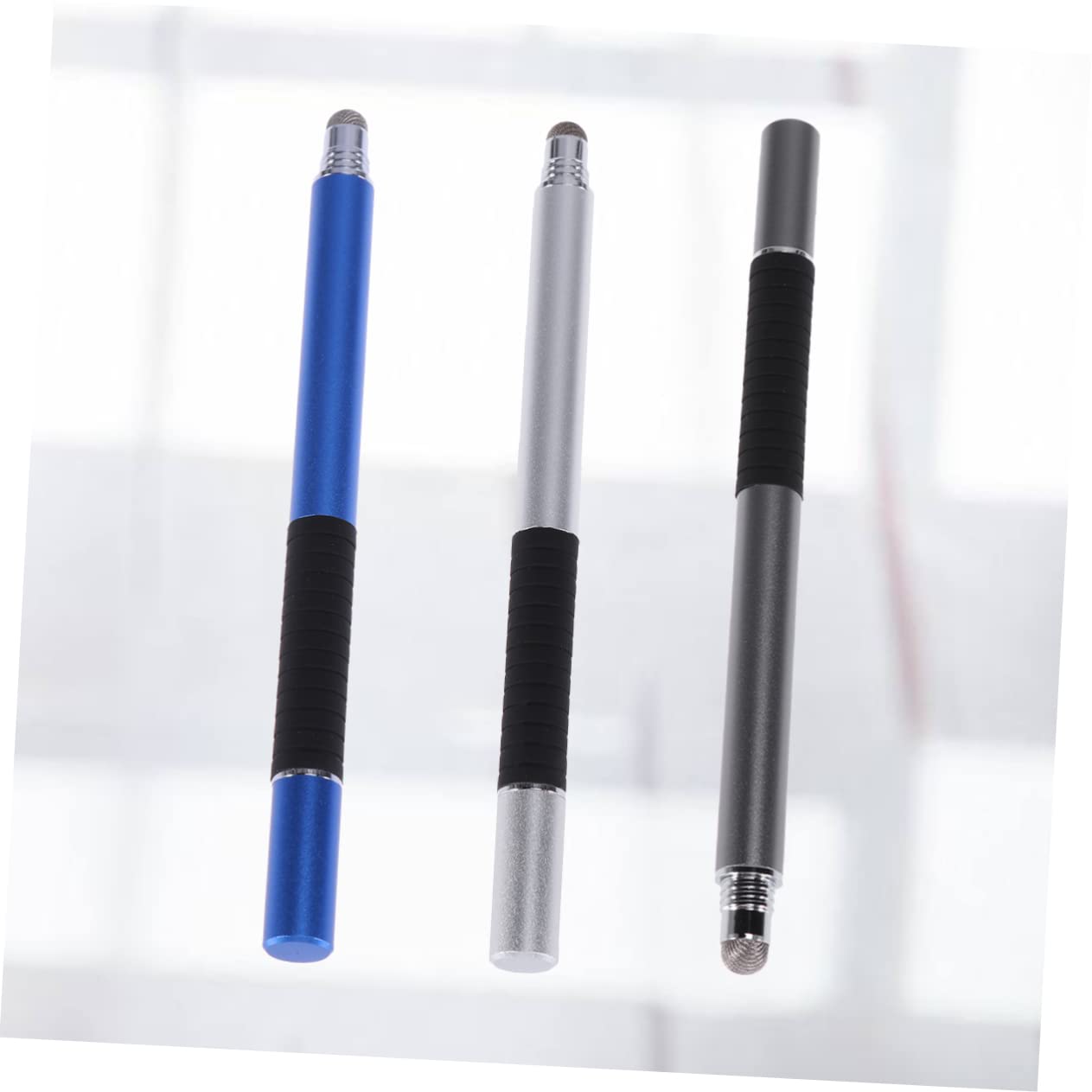3Piezas Lápiz de Pantalla Táctil Lápiz Capacitivo Multifuncional Smartphone y Tableta Plata Oscuro Herramienta de Escritura Precisa y Duradera