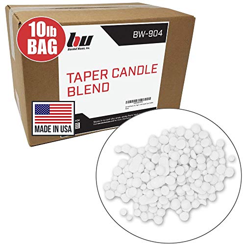 Blended Waxes, Inc, Taper Candle Blend 10 lb. Bag - Easy to Use Wax Pastilles - 145F Melt Point Bulk Specialty Taper Blend - Use for Dipped Taper Candles