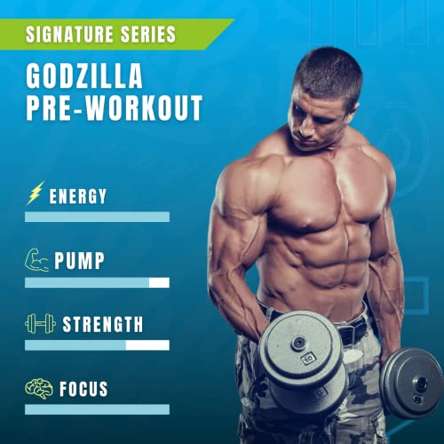 Ryse Signature Series Godzilla Pre Workout | Pump, Energy, Strength, And Focus | Citrulline, Beta-Alanine, Caffeine | 40 Servings (Monsterberry Lime) #TOP3