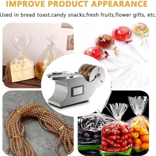 Cravatta elettrica da 600 W per sigillare sacchetti, include fascette da 50-100 mm per pane, caramelle, frutta, popcorn e fiori