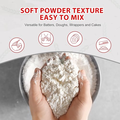 Soeos Rice Flour 16 Ounce (Basic), 1 Pound (Pack of 1) , Rice Flour for Baking or Cooking with Resealable Bag, All Natural for Sourdough Bread, Vegan, Gluten-Free