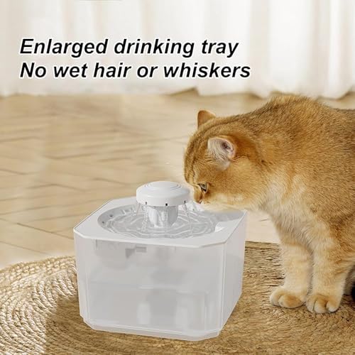 Fuente para gatos recargable USB 2.5L Blanco miniatura 7