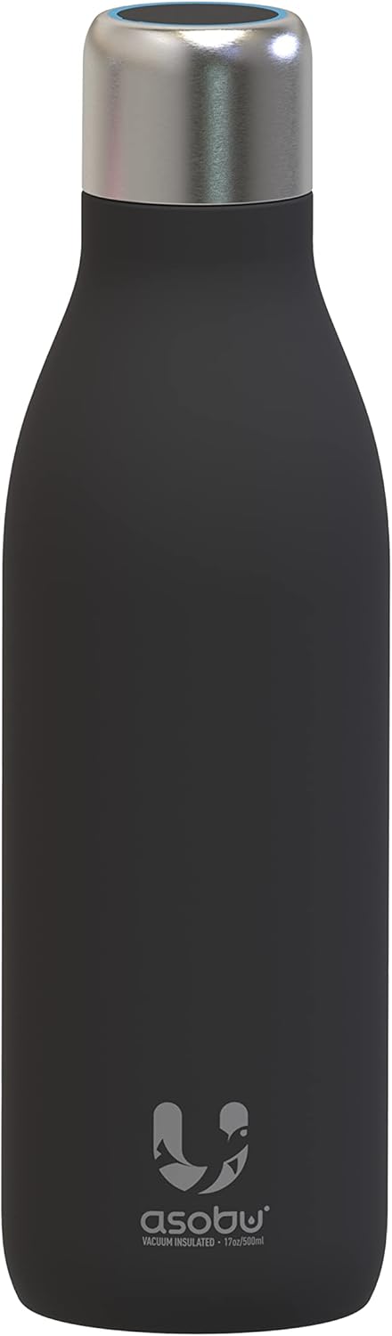 Go Self-Cleaning UV Water Bottle - 18.6 oz Insulated Stainless-Steel Rechargeable & Reusable Purifying Bottle - Sterilization & Travel-Friendly - BPA Free - Leakproof with Safety Lock (Black)