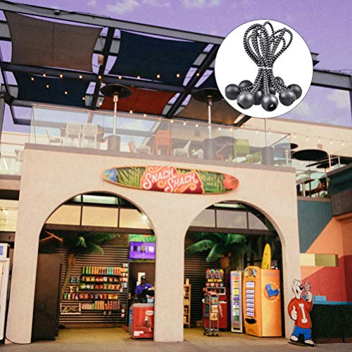 CLISPEED 10Pcs Bola ElÃ¡stica ElÃ¡stica Preta Corda ElÃ¡stica de Lona Pesada Cordas ElÃ¡sticas Amarr