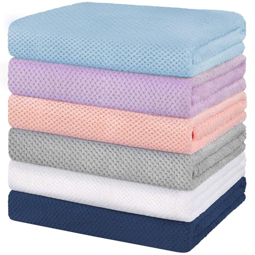 HOMEXCEL 6 Pack Bath Towel Set, (24 x 48 Inches) Microfiber Ultra Soft Highly Absorbent Bath Towels,...