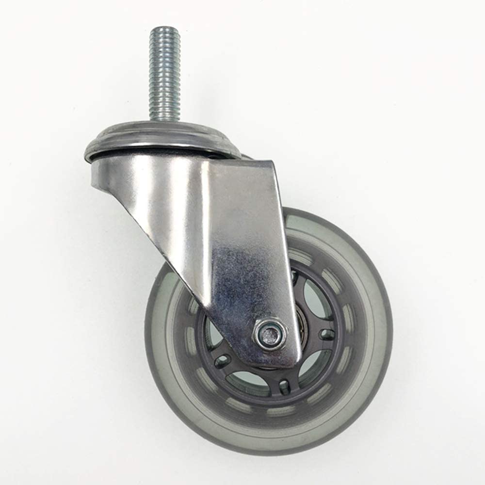 Juego de 4 ruedas giratorias de vástago roscado, uso industrial, capacidad de carga de 200 kg, rodamiento suave y silencioso, compatible con tamaños de pernos M8, M10, M12