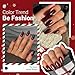 Brown Short Coffin Short Coffin Press on Nails Medium Press ons, Medium Square Glue on Nails Fake Nails for Women, Ballerina T Shape Acrylic False Nail Natural Handmade