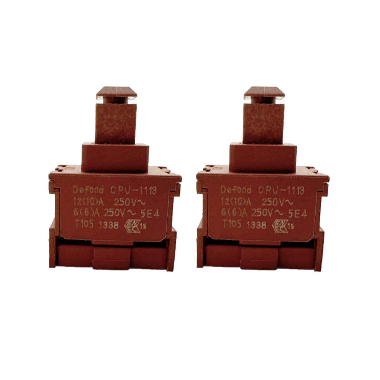 FGDTREE CPU-1113 High Current 12A 250V Auto Locking Push Button Switches 2 Pin Power Switches Locks Button for and Power Tools Water Heater Auto Locking