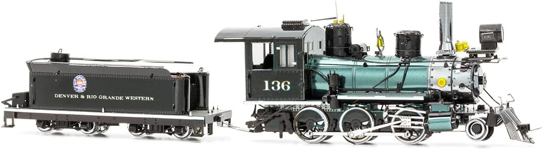 Metal Earth Puzzle 3D Steam Locomotive 2-6-0. Far West Metal Puzzle Building Mockups for Adults Challenging Level 19.5 X 3.5 X 4.8 Cm
