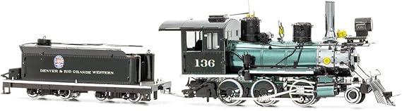Metal Earth Puzzle 3D Steam Locomotive 2-6-0. Far West Metal Puzzle Building Mockups for Adults Challenging Level 19.5 X 3.5 X 4.8 Cm