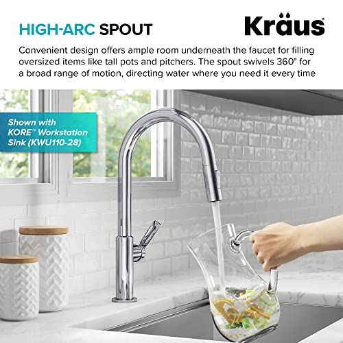 Image of KRAUS Oletto Single Handle Pull Down Kitchen Faucet in Chrome, KPF-2820CH