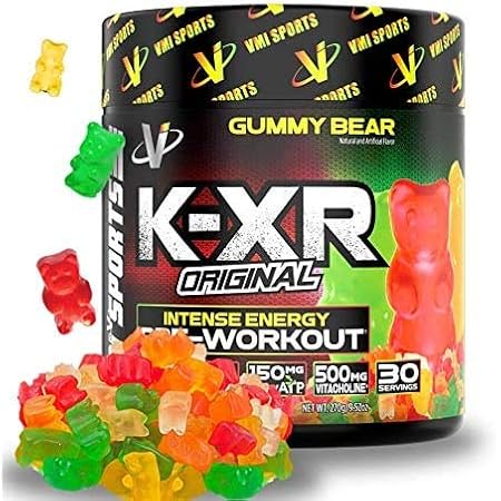 Amazon Com Vmi Sports K Xr Pre Workout Energy Powder Intense Energy Pre Workout Drink For Men And Women Creatine Free Enhanced Focus And Increased Endurance Pre Workout Powder Gummy Bear 30 Servings