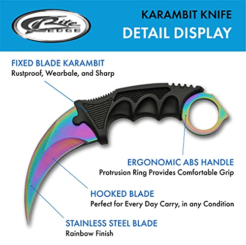 SZCO Supplies Espectro Karambit de lâmina fixa CN211431RB-BRK, multicolorido