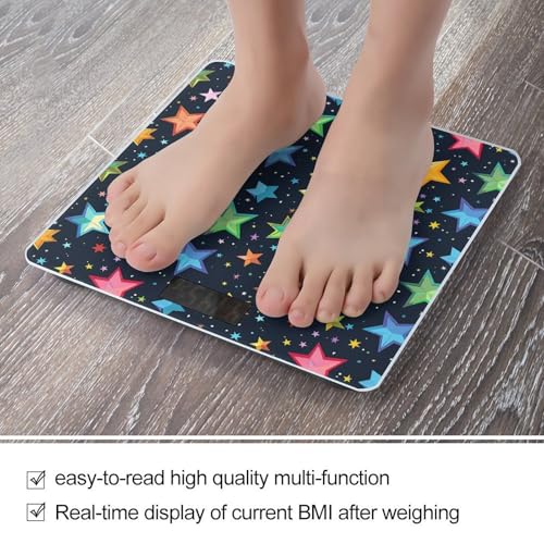 Báscula digital para baño con vidrio templado color estrellas miniatura 5