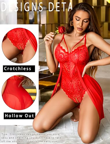 Avidlove Plus Size Babydoll Lingerie For Women Honeymoon V Neck Chemise Sexy Exotic Negligee  thumb #1