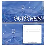 25 Geschenkgutscheine für Kunden, DIN lang - Wellness Wassertropfen - Gutscheinkarten - Gutschein [GS-51]
