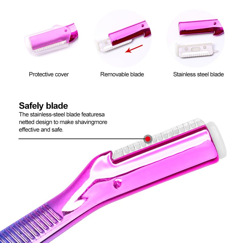 3 Pcs Eyebrow Razor, facial shavers,A multifunctional exfoliating Dermaplaning Tool suitable for facial and eyebrow reshapers.