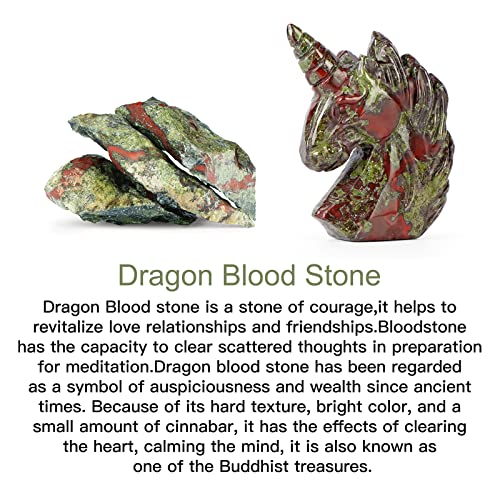Estatua de Unicornio en Piedra Dragon Blood Stone 2 pulgadas miniatura 2