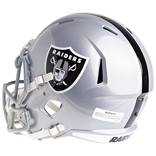 Nfl Oakland Raiders Riddell Full Size Replica Speed Helmet, Medium, Silver #TOP3