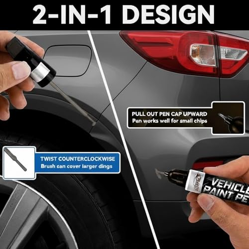 Image of XDOTOAR Magma Grey (Z7Q) Touch Up Paint Compatible with Maruti Suzuki Brezza | Exact Match 2-in-1 Car Scratch Repair Paint Pen | Chip & Nick Repair | Quick Dry Automotive Paint | Includes 1 Disposable Micro Applicator | 18ml