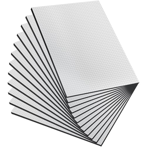 Fentar 12 Stück Auto Dämmung 25x18cm (Gesamte Länge: 300cm×18cm) Schallschutzmatte, 5mm Dick Motorhaube Dämmmatte Auto, Antidröhnmatte Selbstklebend, Feuchtigkeitsbeständig Isoliermatte