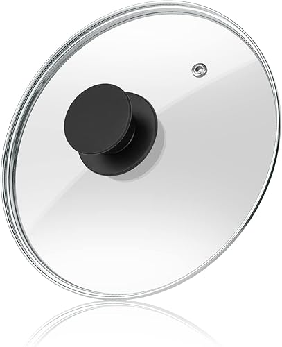 Wadaza Tapa de sartén de 8 pulgadas, tapa de vidrio templado, tapa de vidrio de repuesto apta para horno para sartén, wok y sartén