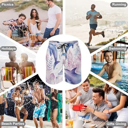 Men's Swim Trunks Quick Dry Board Shorts with Pockets Beach Shorts Seaweed in The Sea Bathing Suits for Men4