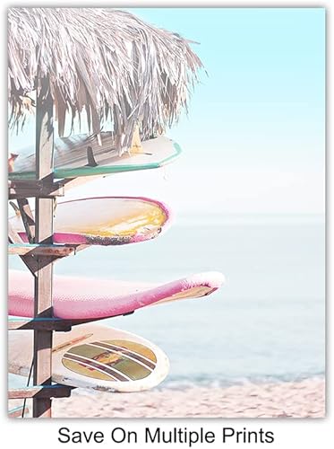 Miniatura 6 de Tropical Summer Wall Art Set - 8x10 Nautical Ocean Poster Prints for Beach House Decor, Home Decoration - Cool Chic Gift - Unframed Nautical Photo