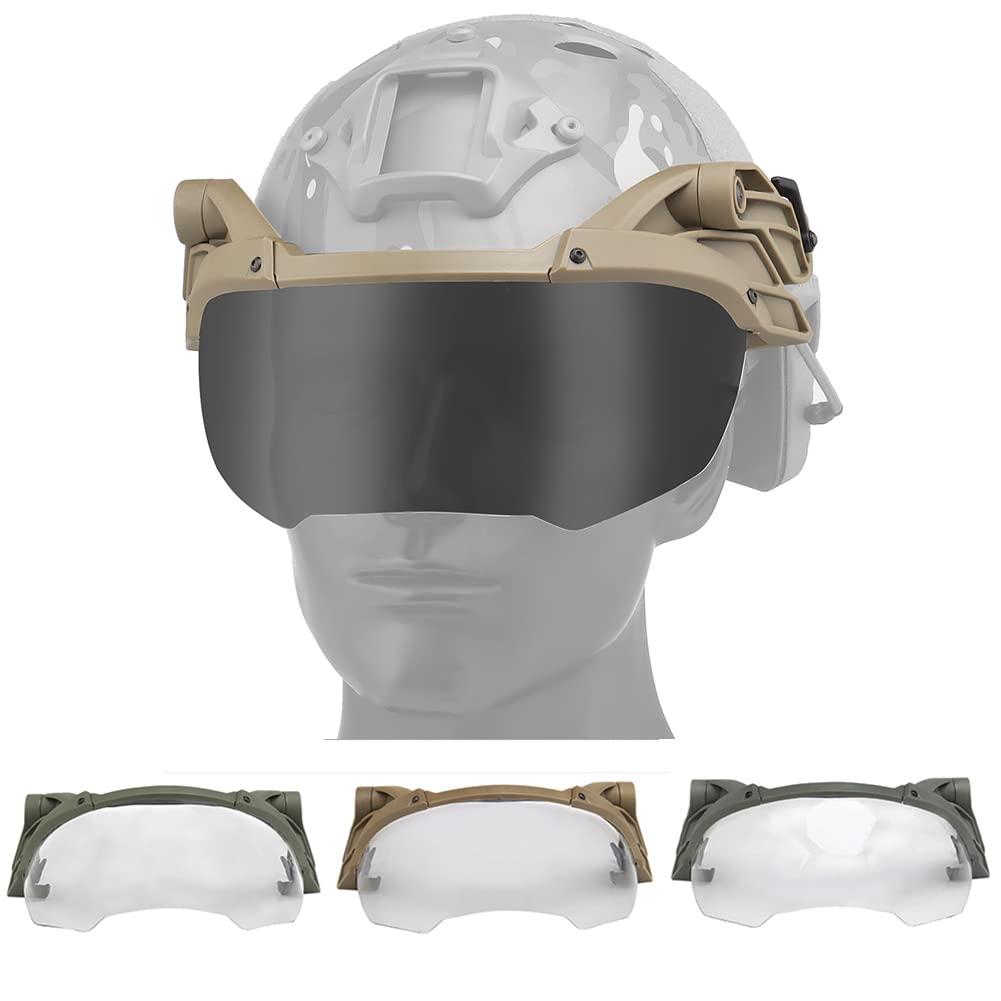 Masque de protection rabattable avec guide de lunettes antichoc pour airsoft - 8