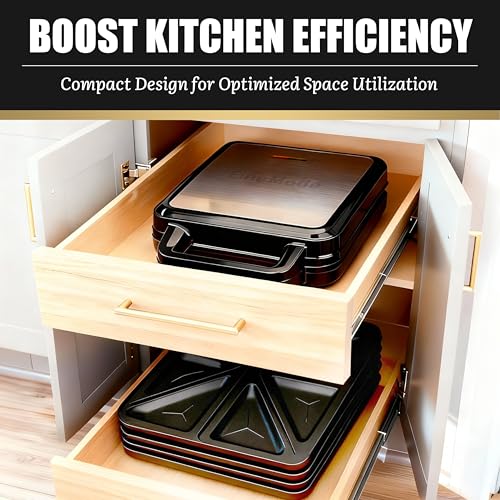 Image of FineMade Panini Grill Press Breakfast Sandwich Maker 3 in 1, Electric Griddle Panini Press, Grilled Cheese Maker, Sandwichera Electrica, Belgian Waffle Maker with Removable Plates