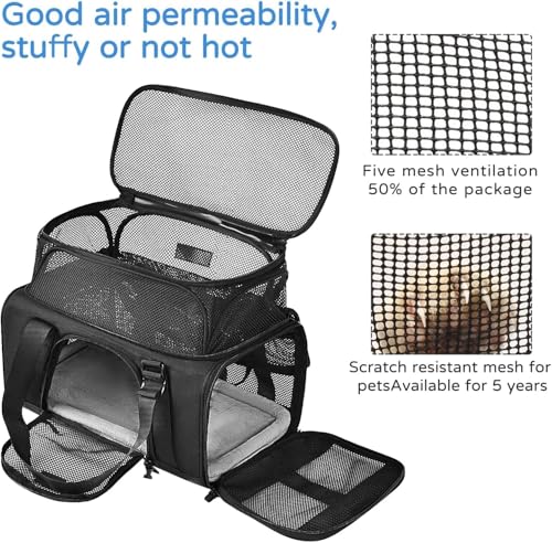 Wakytu Erweiterbare Transportbox für Haustiere von Fluggesellschaften Zugelassen Katzentransportbox Reisetasche für Kleine Hunde