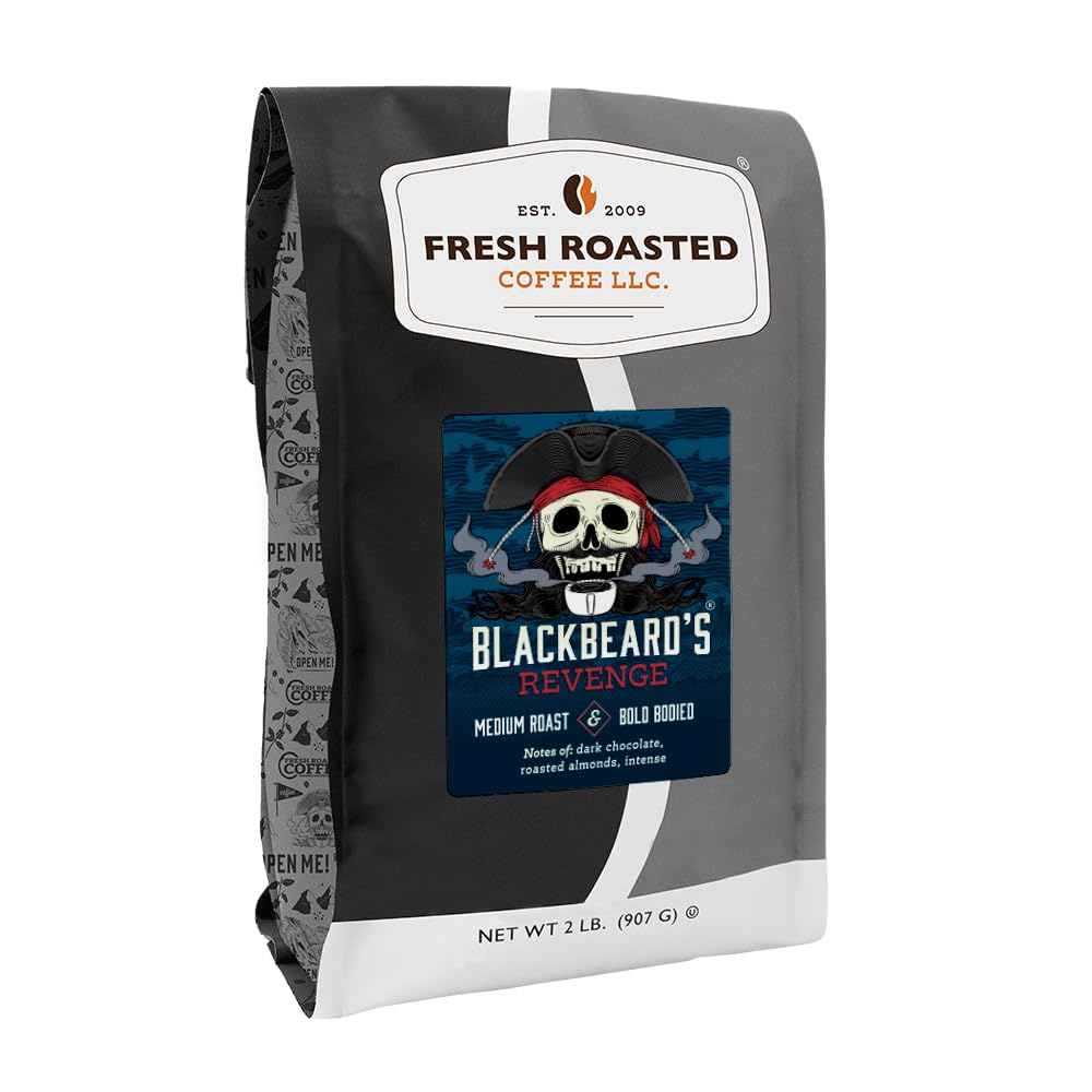 Sponsored Ad - Fresh Roasted Coffee, Blackbeard's Revenge, 2 lb (32 oz), Medium Roast, Kosher, Whole Bean
