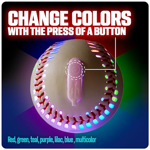 image for GlowCity Premium Leather LED Rechargeable Light-Up Baseball - Illumina