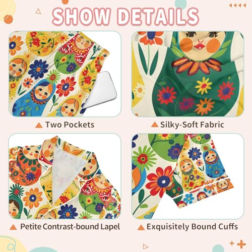 senya Traditional Wooden Doll Satin Summer Pajama Sets Silk Short Sleeve Button Down Sleepwear3