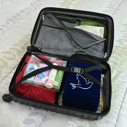 Velvet Urn Bag with TSA Approved Cremation Container | Holds Cremated Ashes of Human Adult | For Use in a Niche or Ground Burial | Fits the Crowne Burial Urn Vault Navy with Dove product thumbnail 9
