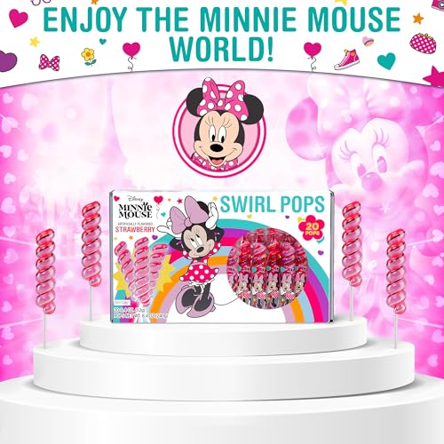 Image of Minnie Mouse Lollipops Swirl 20pk- Minnie Mouse Candy