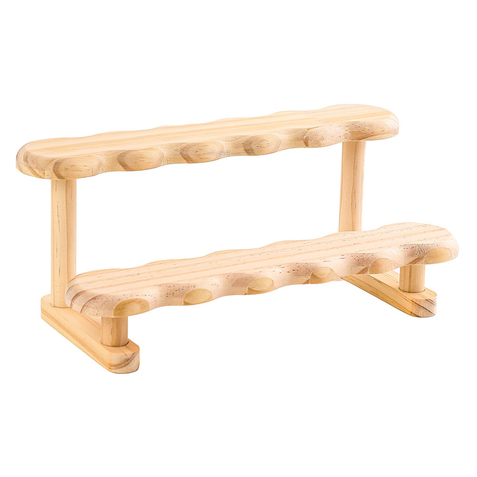 Buxuaaaa 2 Layer Wooden Display Shelf Jewelry Display Stand for Perfumes Bottles Collectible Figures Jewelry Organizers Storage Compact Doll Organizers Stand