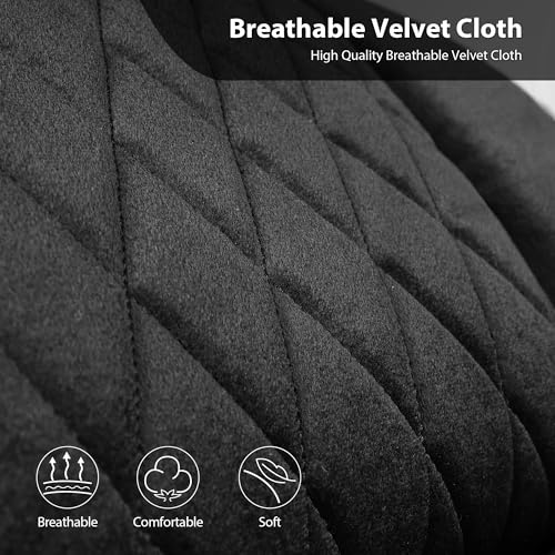 Image of CAR PASS Luxury Faux Leather Car Seat Covers Front Seats, Breathable Soft Velvet Premium Automotive Seat Covers 2 Pack, Armrest Airbag Compatible Universal Fit for Most Sedan SUV Van Truck, Black