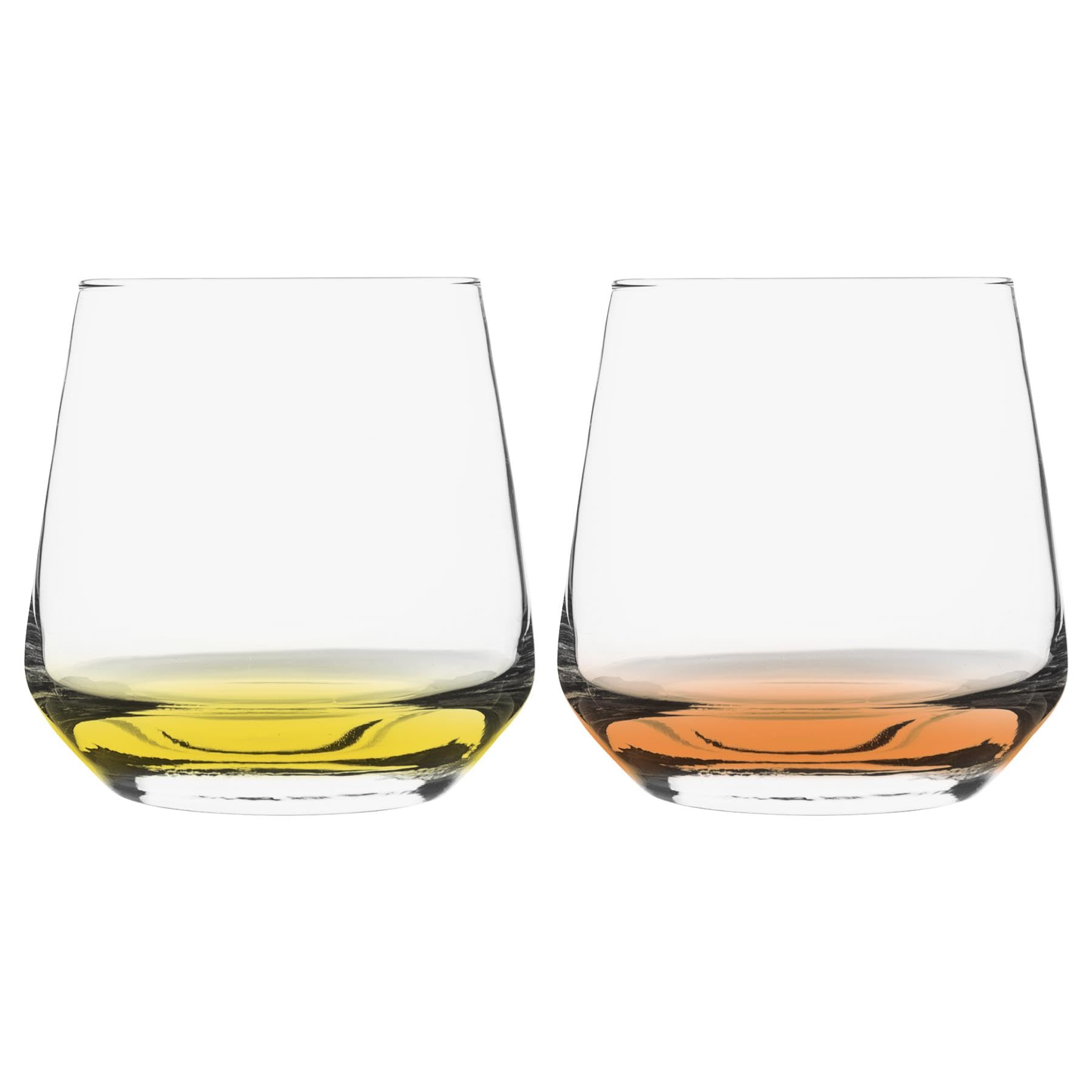 LAV 345ml Lal Verres à Whisky - Base Colorée - 12x Lavable au Lave-Vaisselle Cuisine Eau Cocktail Jus Gin Vin Whisky Boire Verrerie Verres Ensemble