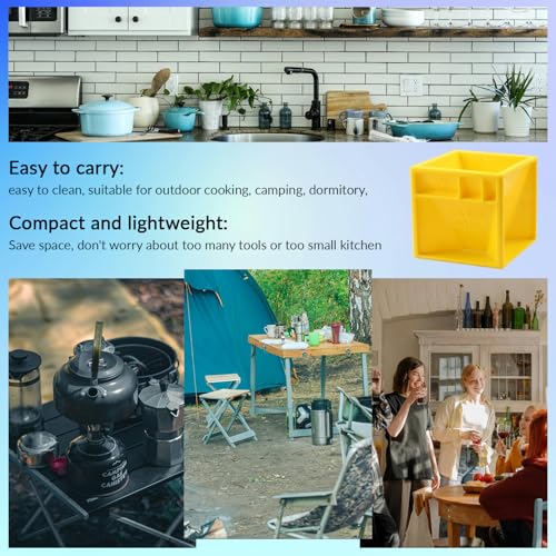 Tabanzhe Measuring Cube Cup-All-in-One Measuring Cube Cooking Baking Measurements Tool Kitchen Device for Liquids Solids Easy Organization Storage(Yellow) - Image 5