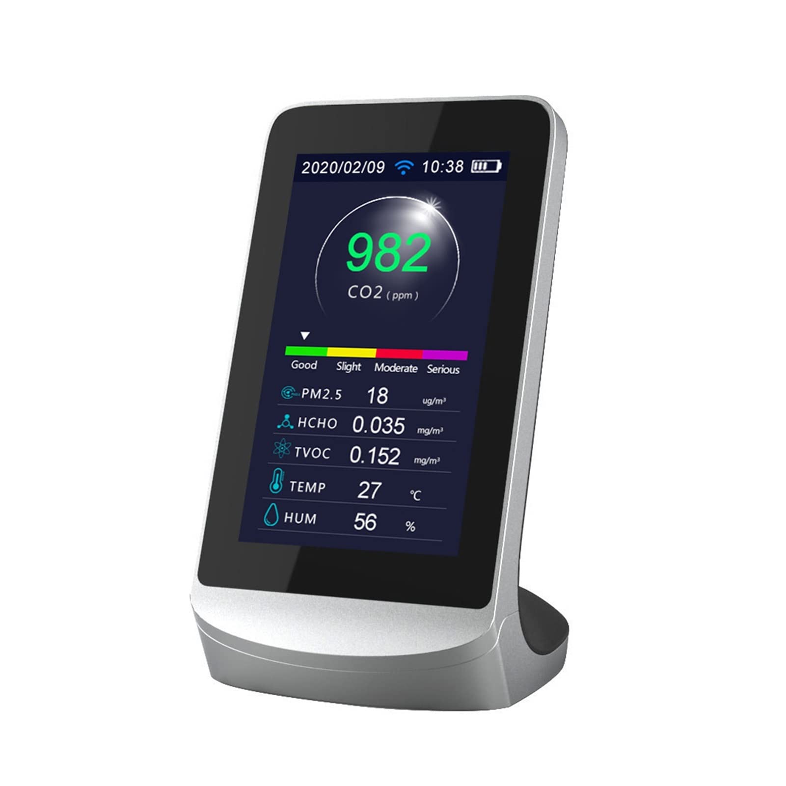 Monitor gas, rilevatore perdite gas, Rilevatore di anidride carbonica Rilevatore di qualità CO2 Rilevatore di qualità d-ell'aria Tuya Smart WiFi Collegamento Versione inglese per casa, camper, fognatu